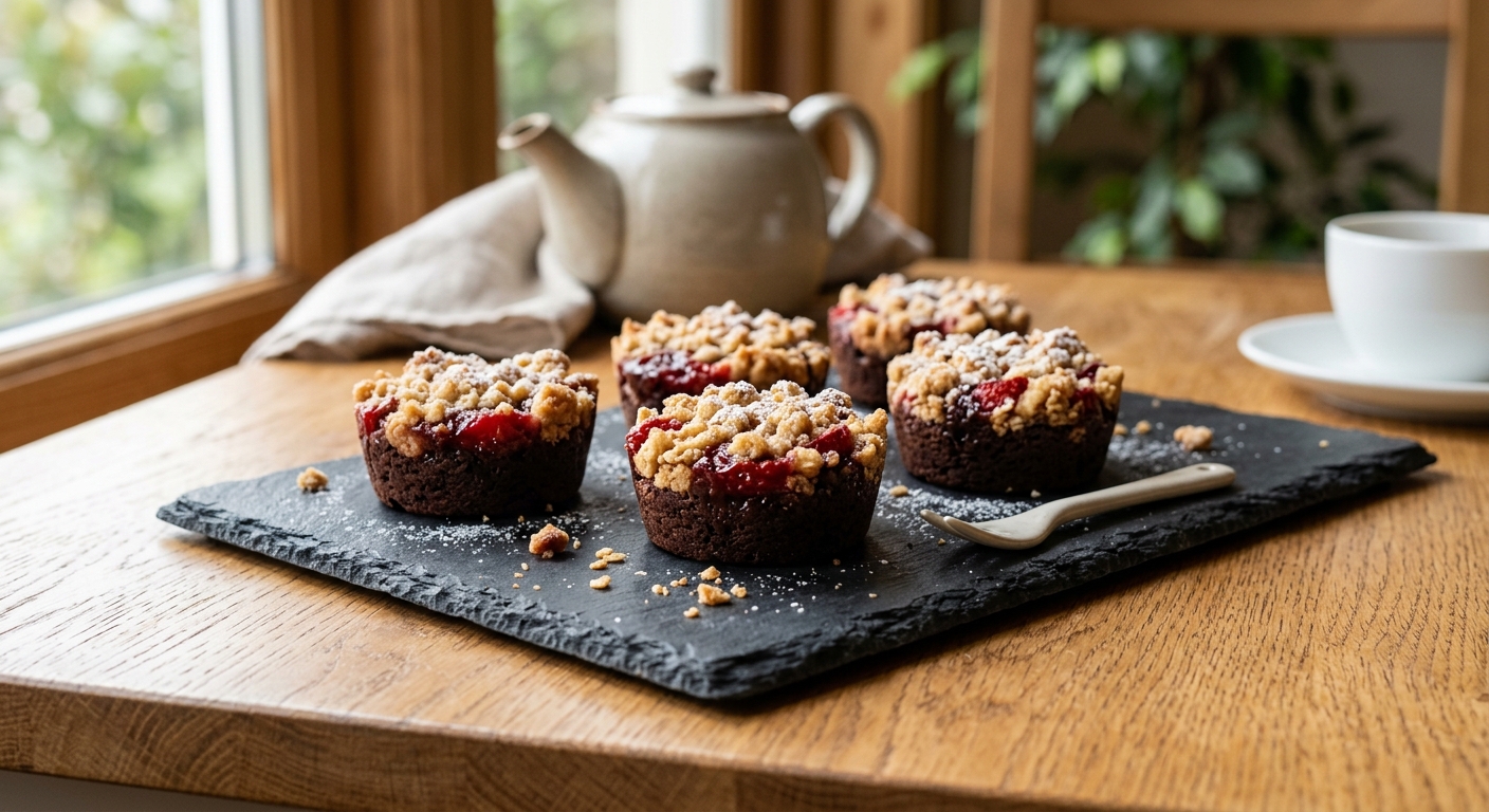 Strawberry Chocolate Streusel Bites