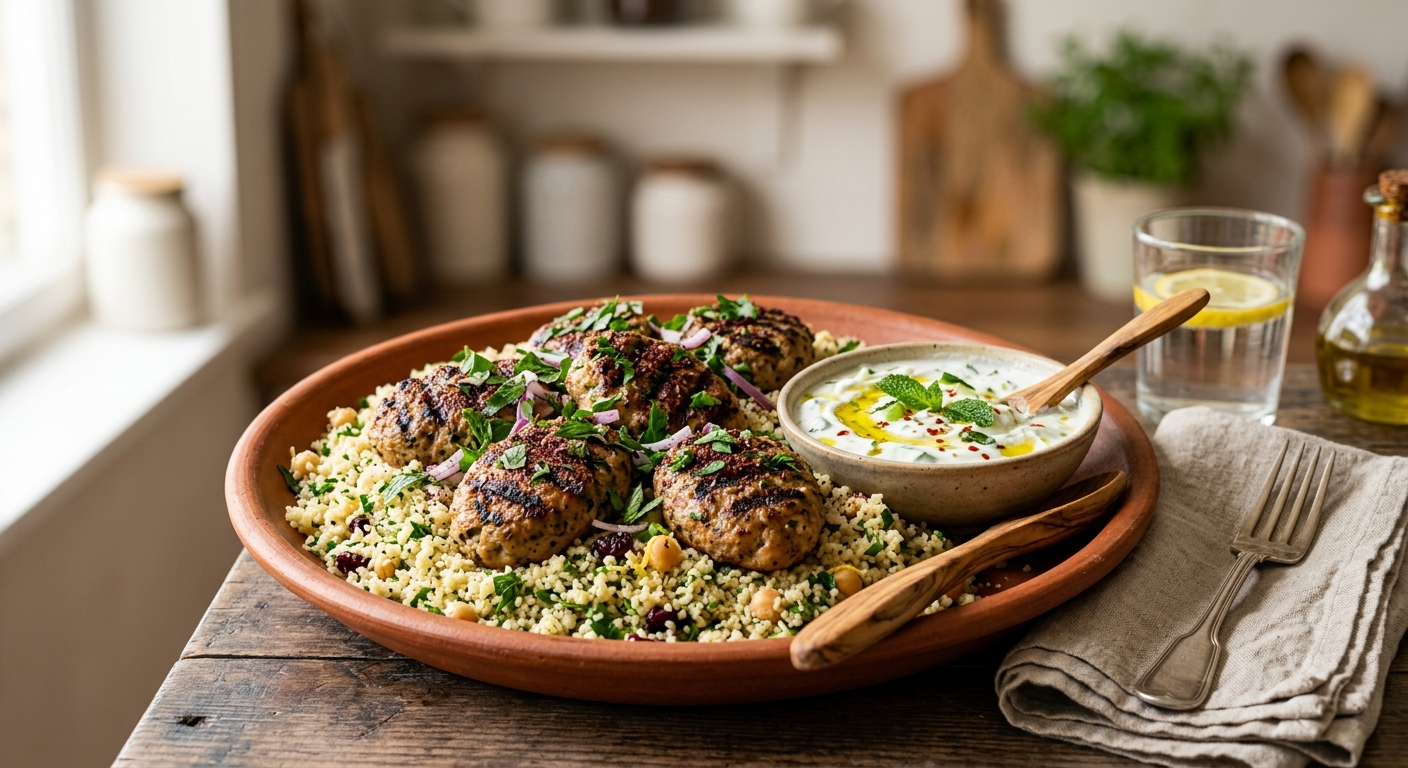 Turkey Koftes with Couscous