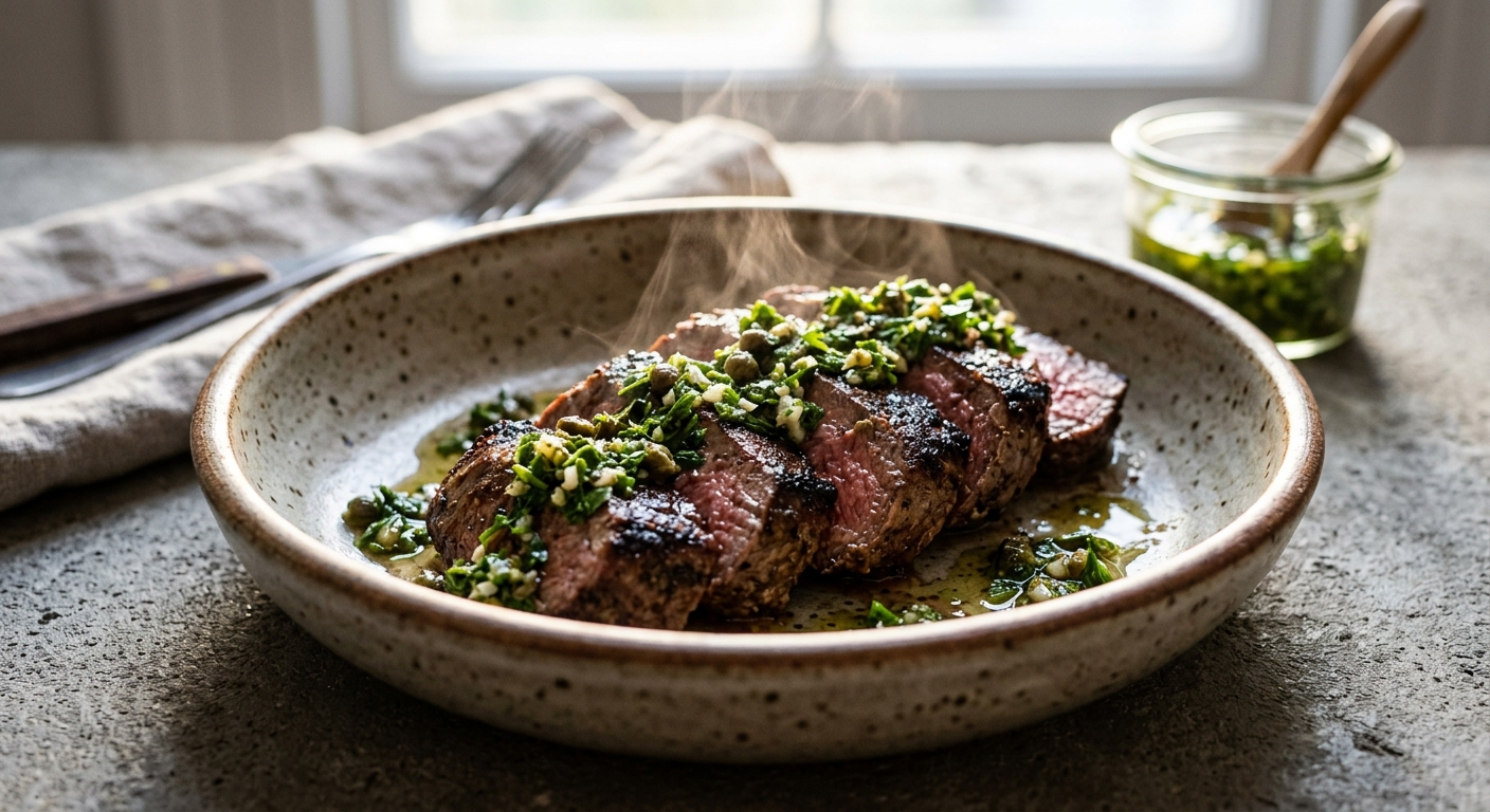 Umami Beef Fillet with Salsa Verde