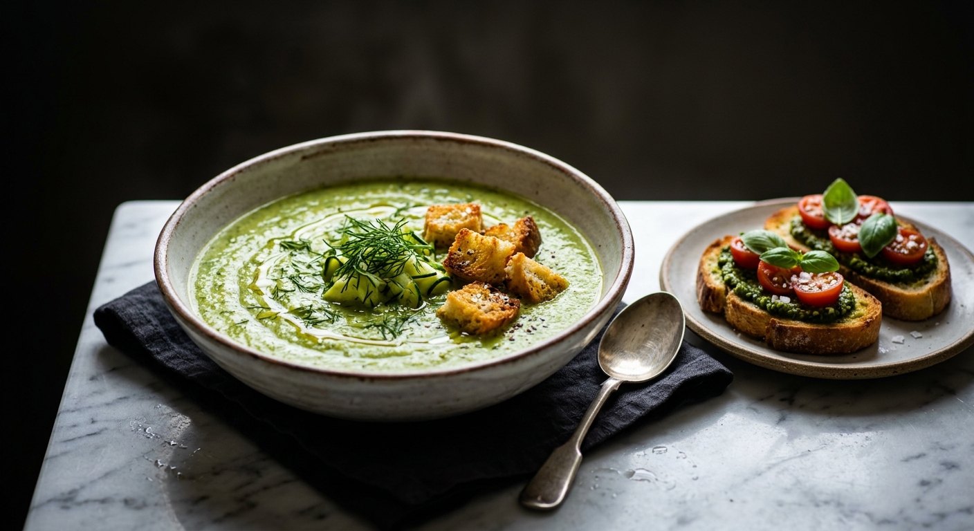Zucchini-Leek Soup with Fresh Dill
